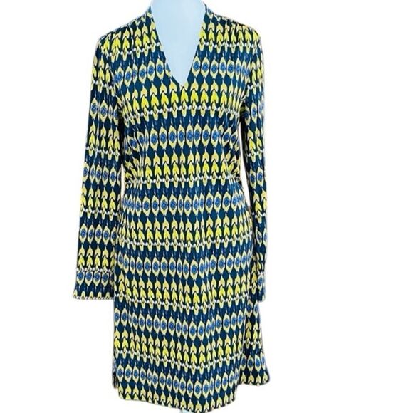 Ellie Kai Made to Order nylon & spandex v neck abstract pattern dress size 2. - Picture 1 of 7